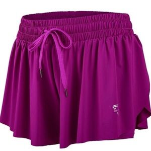 Luogongzi Women's Drawstring Active Skort - Magenta